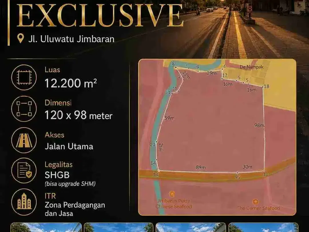 Tanah Komersial Jl Uluwatu ll Jimbaran - Image 1 of 5