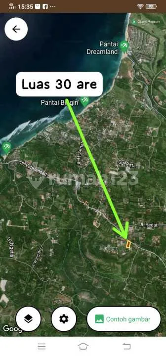 Tanah di Jln pantai Padang Padang pecatu - Image 2 of 4