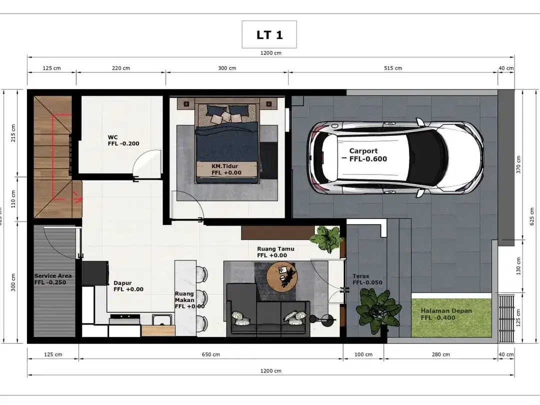 Dijual rumah dengan konsep minimalis di Imam Bonjol, Denpasar. Lokasi strategis dekat dengan Kuta dan Seminyak. - Image 4 of 7