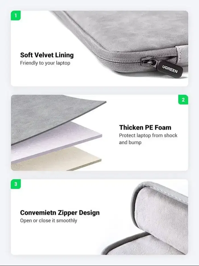 [FS] Sleeve Case Laptop Cover 16.9 inchi UGREEN 80519 Gray - Image 3 of 4