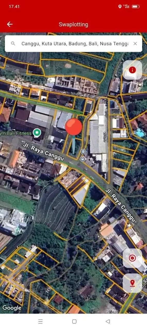 Tanah Komersil 550m2 di Jalan Raya Utama Canggu Bali Cocok Usaha - Image 1 of 10
