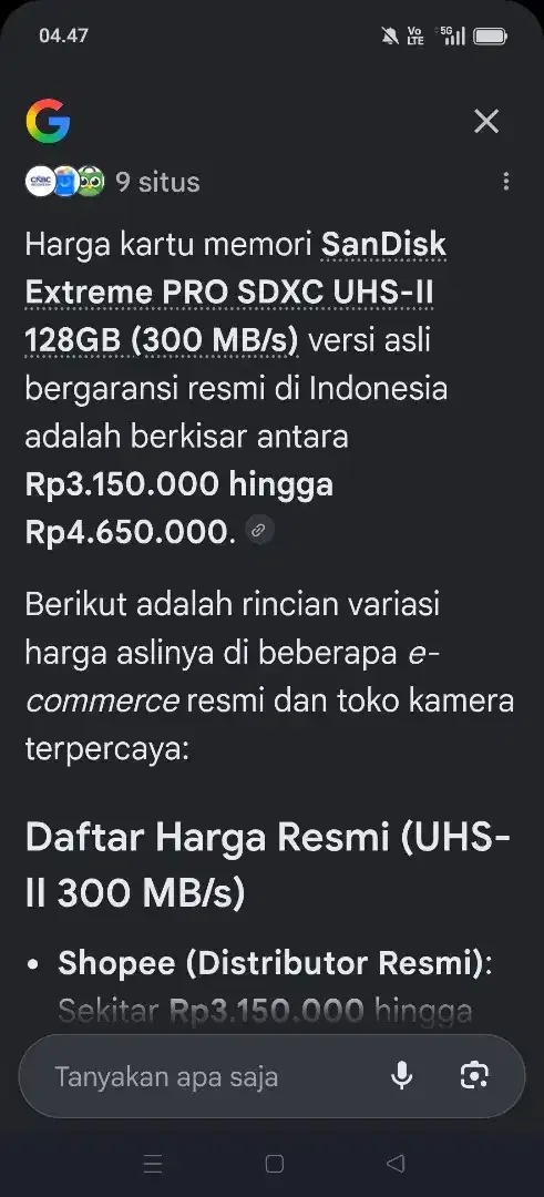 Sandisk Extrem Pro SDXC UHS II Ori segel - Image 6 of 6
