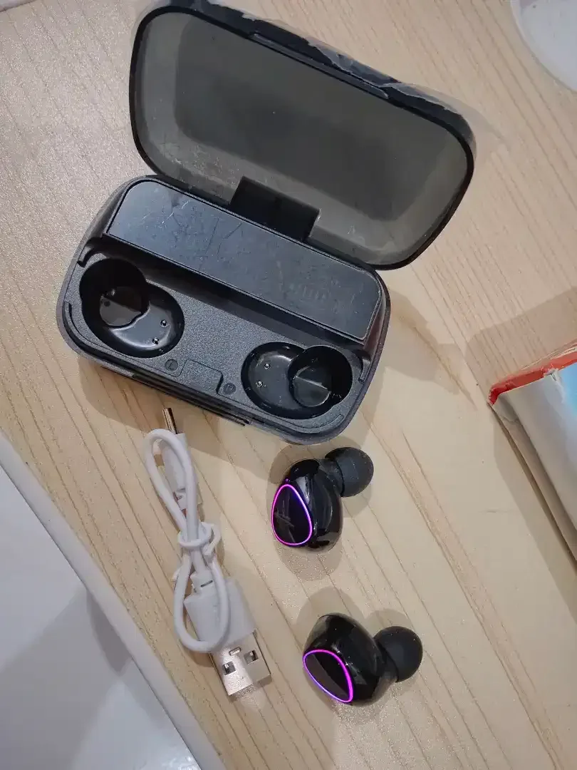 Headset Handsfree earphone bluetooth Led Smart with Powerbank Awet - Image 4 of 4