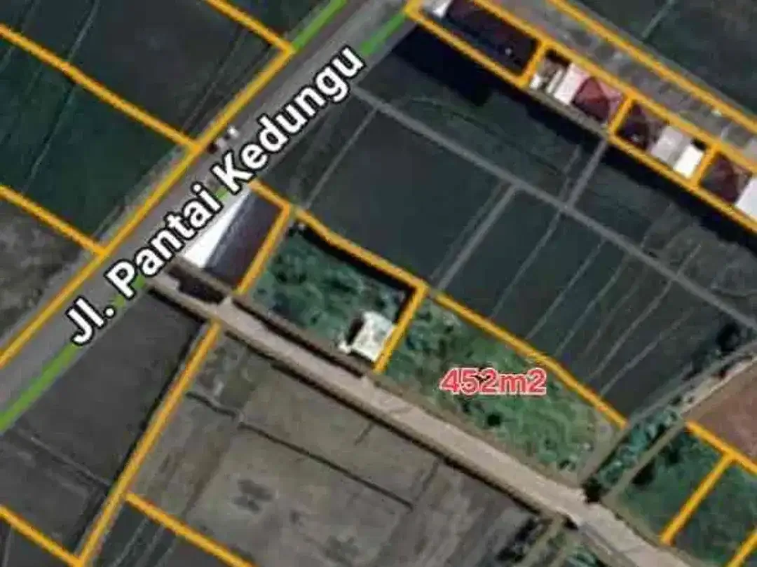 Tanah Kedungu view sawah dkt Jalan utama bisa 2-3 unit villa - Image 1 of 6