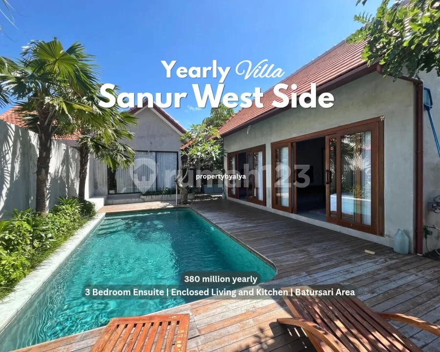 3 Bedroom One Storey Villa In Batursari Area For Yearly West Side Sanur - Image 1 of 4