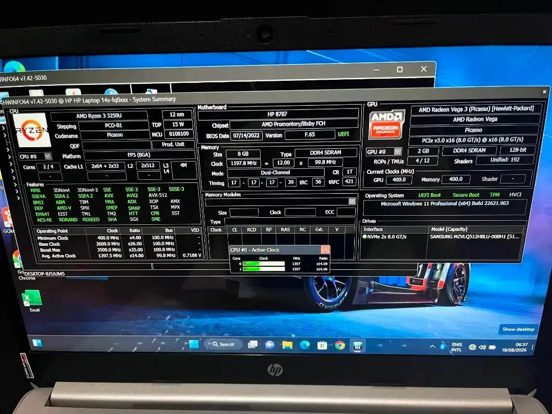 Dijual Hp 14s - Fq0xxx Amd Ryzen 3 ( ram 8/ nvme 512 gb ) - Image 5 of 7