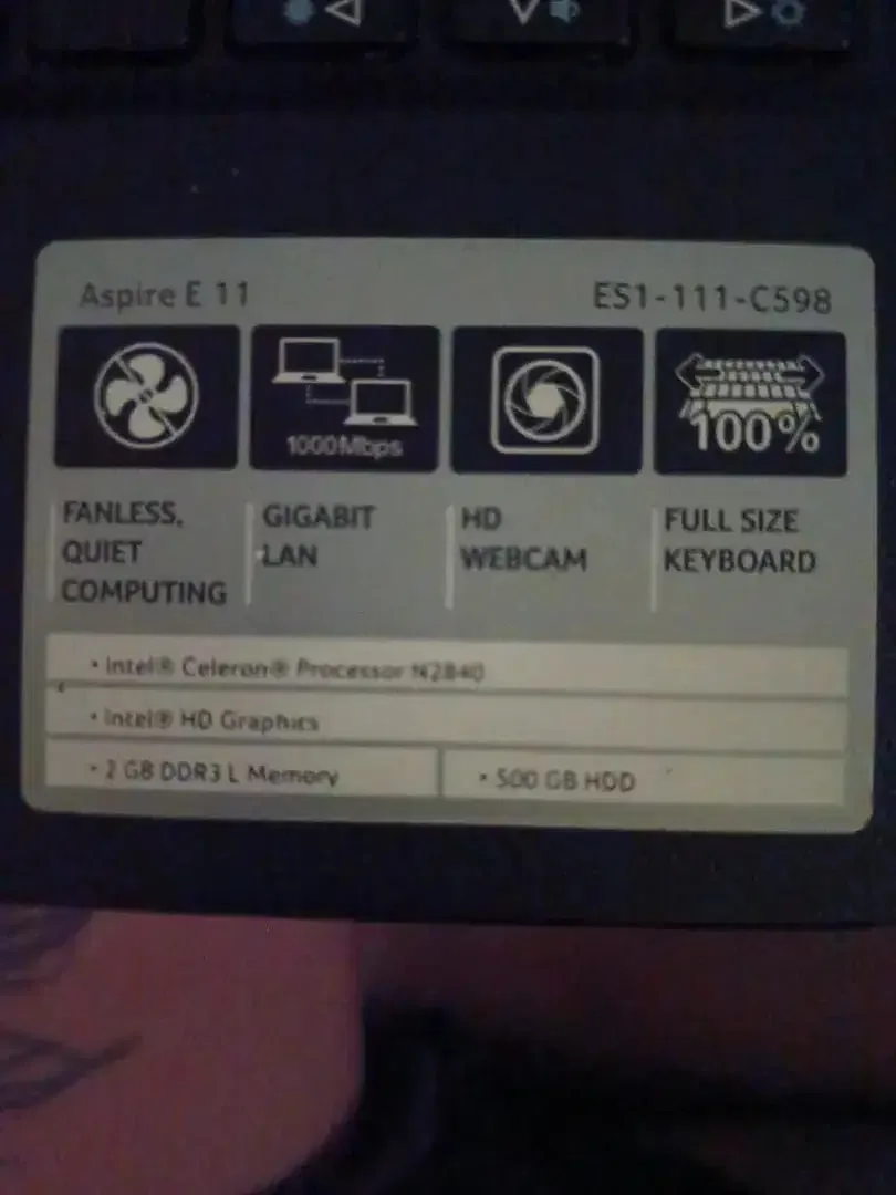 Acer aspire es1-111 - Image 3 of 3