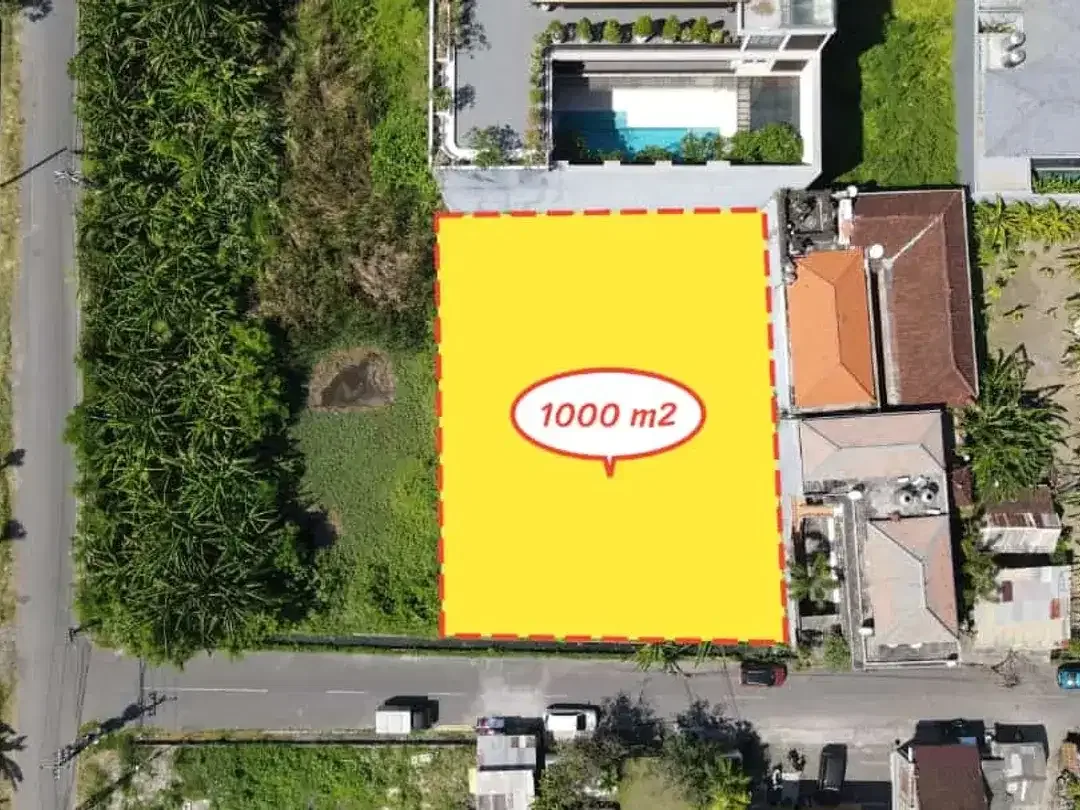 Tanah Luas 10are ( Bisa Ambil 5 are/500m² ) area strategis investasi Zona Kuning. Jl Dewi Sri, Legian Badung.1 - Image 3 of 7