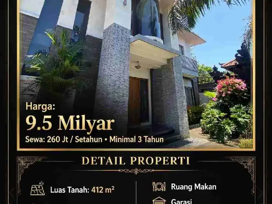 jual sewa rumah 4 are di jln utama jayagiri renon Denpasar - Image 1 of 2