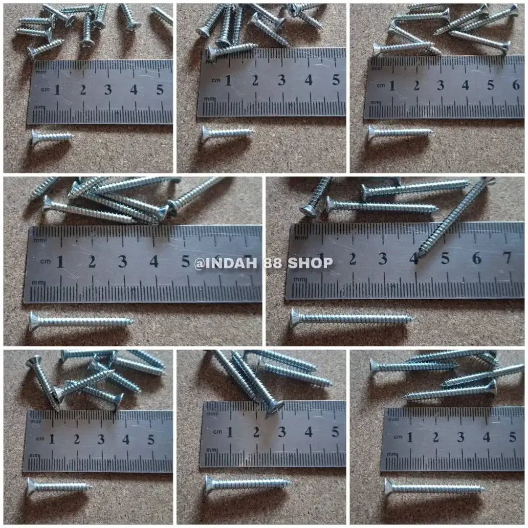 Sekrup Baut Cacing / Sekrup JF (+) Kepala Rata / Tapping Screw - Image 2 of 2