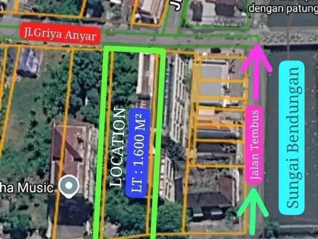 Dijual Tanah Langka Bypass Dewa Ruci - Sebelah Mega Boutique - Dapat 2 Jalan cocok segala usaha - Image 3 of 3