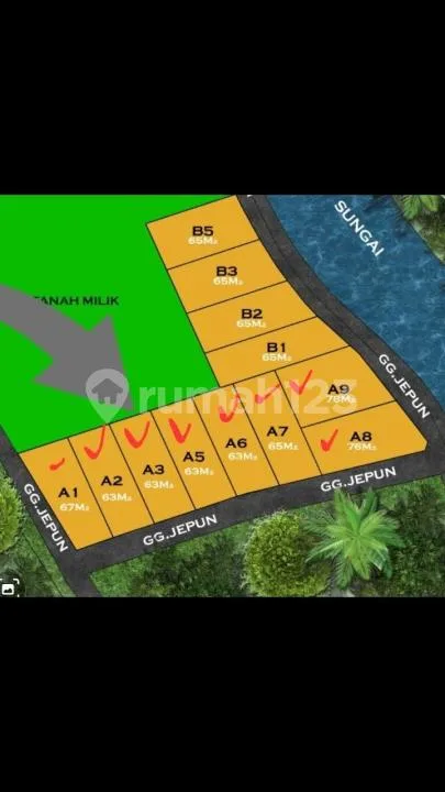 Tanah Kavling Tersisa 4 Strategis Murah di Gunung Talang Denpasar - Image 1 of 4