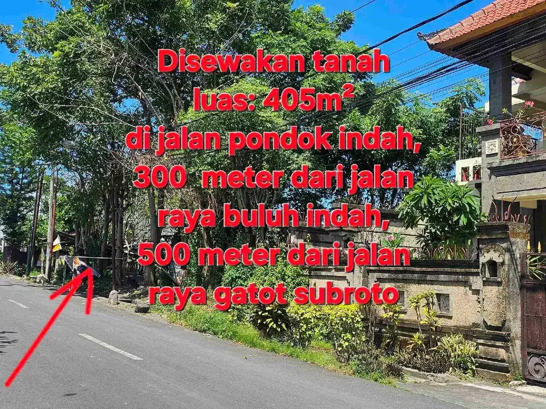 Disewakan tanah / Kontrak tanah 405m² di Buluh Indah,area Gatsu barat Dps. Cck utk Gudang, Kantor, Kos, Rmh tinggal - Image 6 of 10