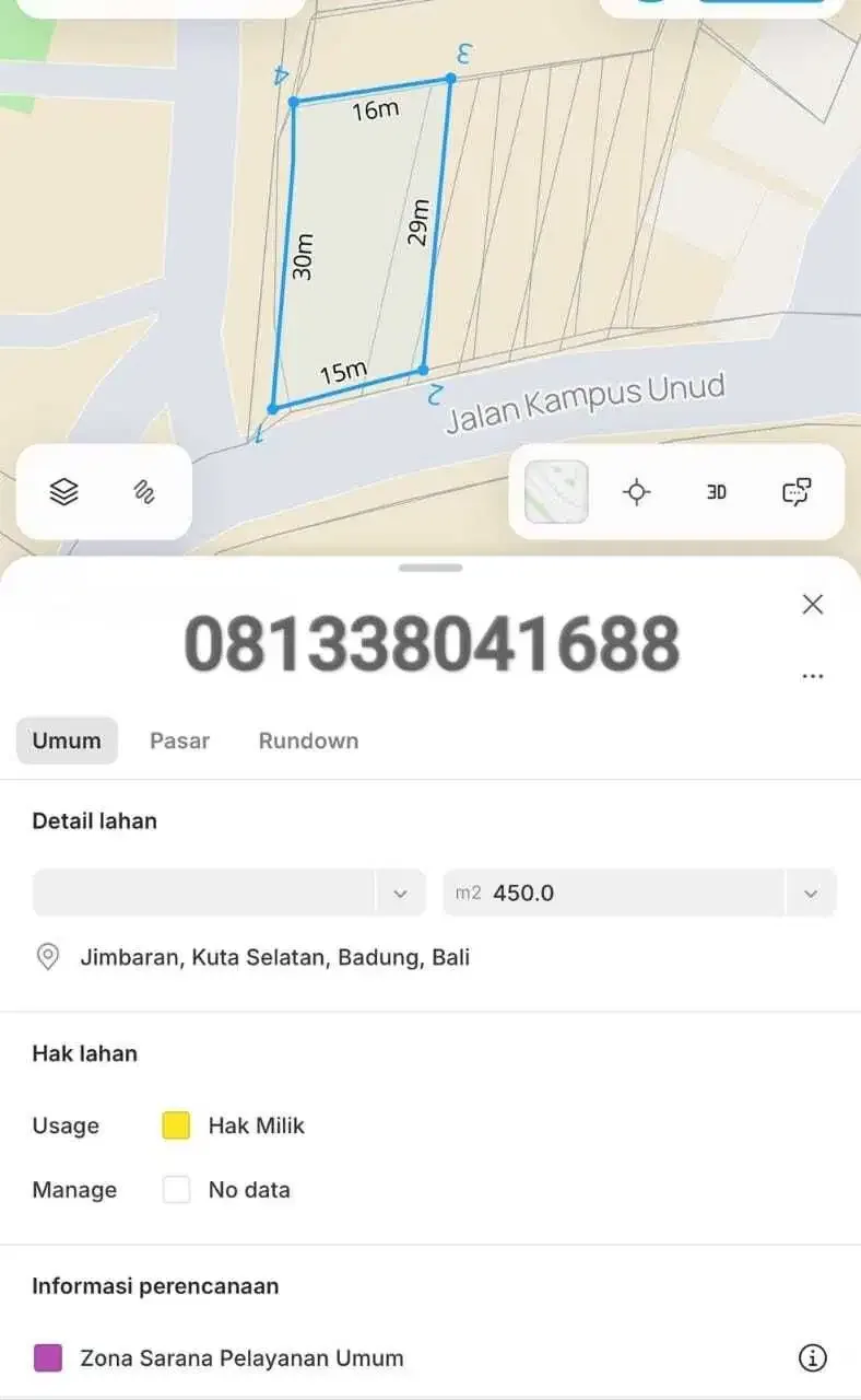 Tanah KOMERSIL Strategis Jl Raya Kampus Unud Jimbaran - Image 5 of 8