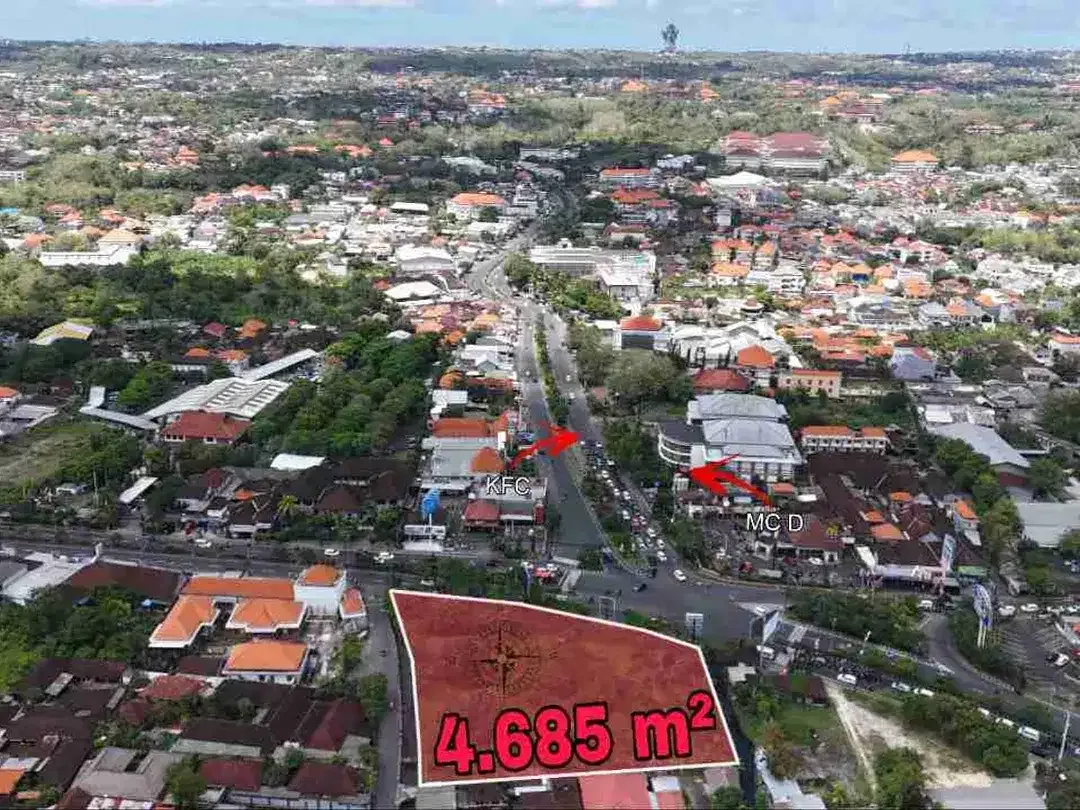 Tanah Komersial Simpang KFC MC Donald dan Pizza Hut Jimbaran Bali - Image 1 of 9