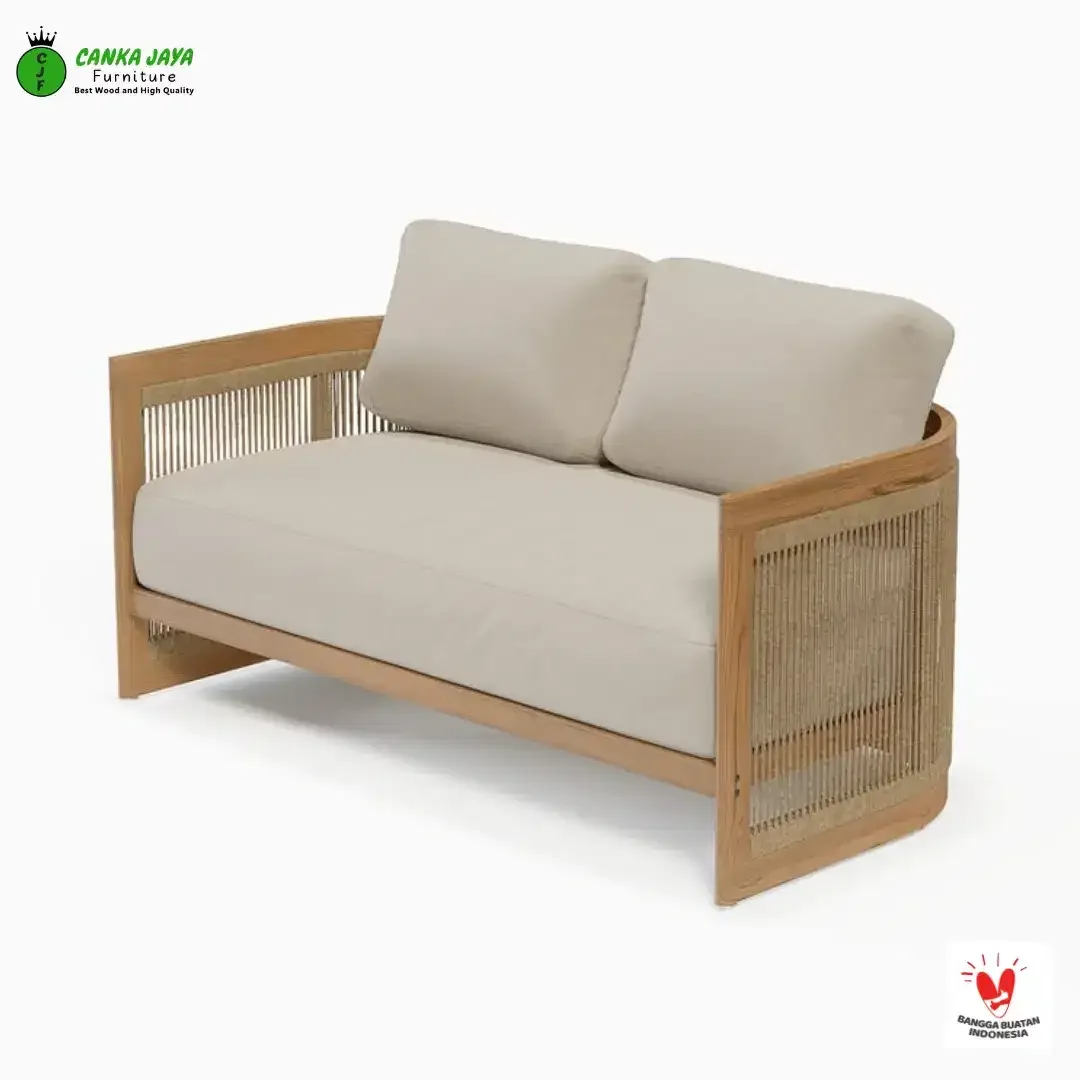 Set Tamu Sofa Boheva Minimalis Kayu Jati - Image 5 of 6