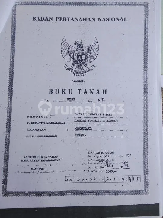 Tanah Luas Strategis Terminal Mengwi Zona Kuning Bringkit, Mengwi - Image 1 of 4