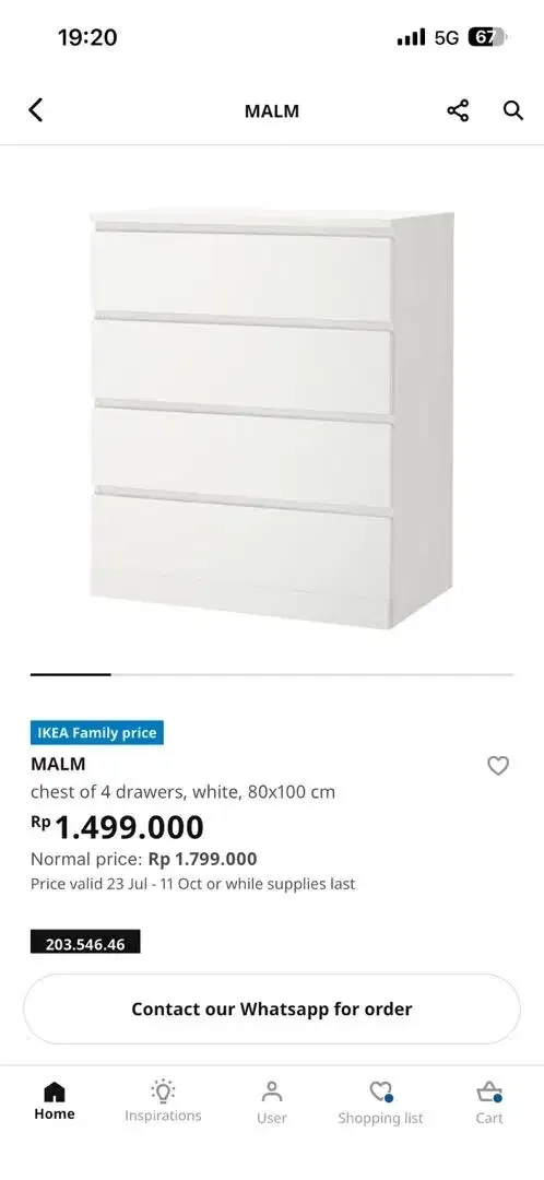 MALM ORIGINAL IKEA - Lemari 4 laci serbaguna - putih - Image 3 of 3