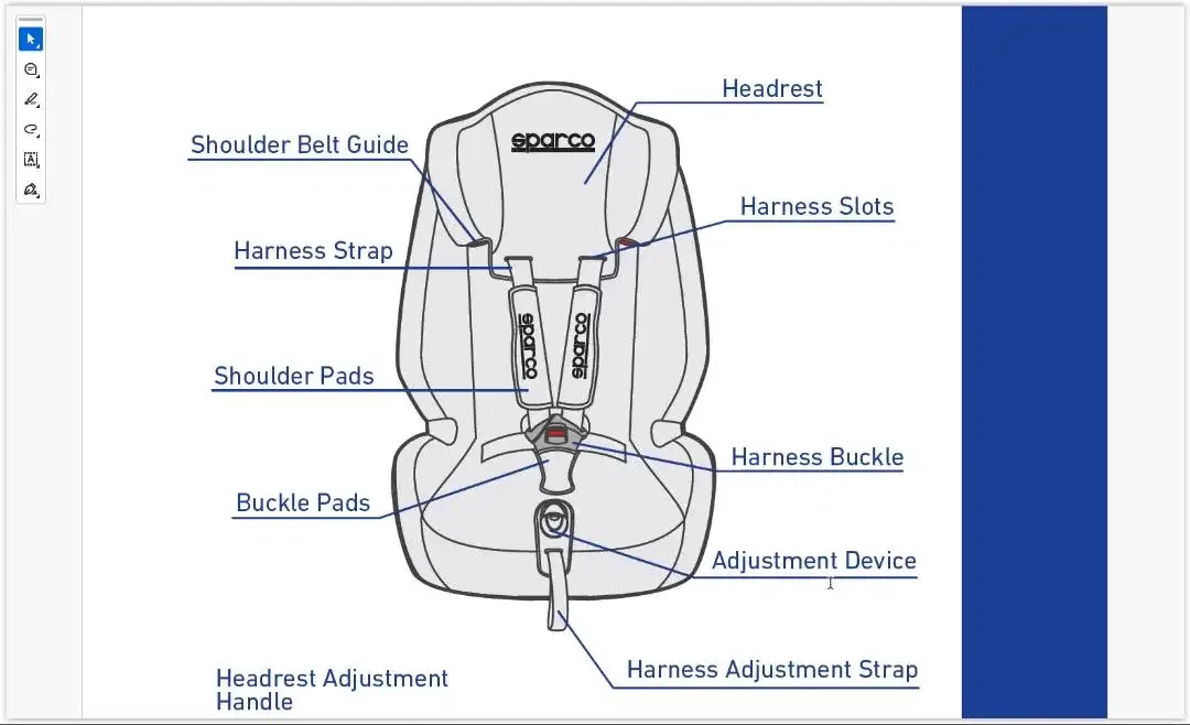 SPARCO KIDS - F1000K GRP + red ISOFIX - Child Seat (Group 1+2+3) - Image 10 of 10