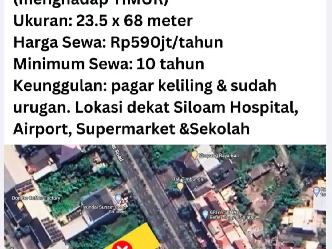 Tanah Jalan Utama Sunset Road Dekat RS Siloam - Image 4 of 5