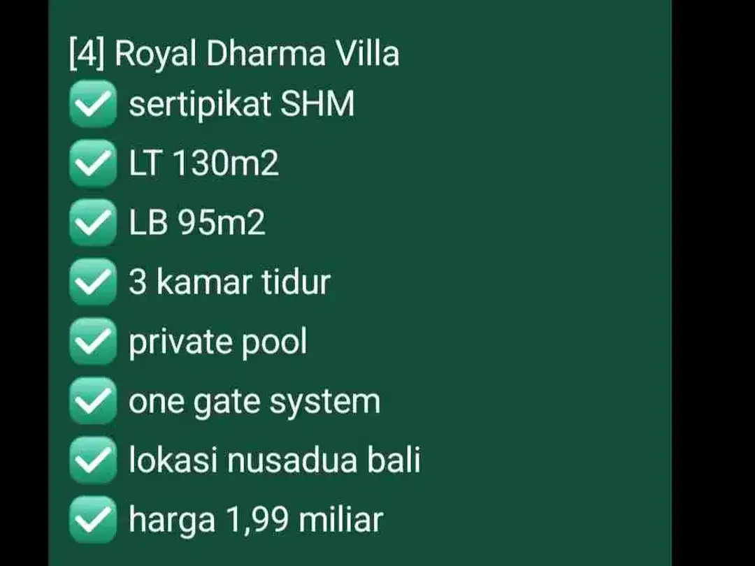 SIAP HUNI VILLA 3BR PRIVATE POOL - Image 5 of 5