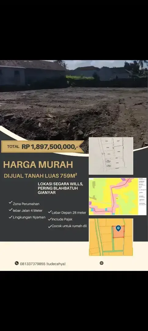 Tanah pering Gianyar MURAH! - Image 1 of 4