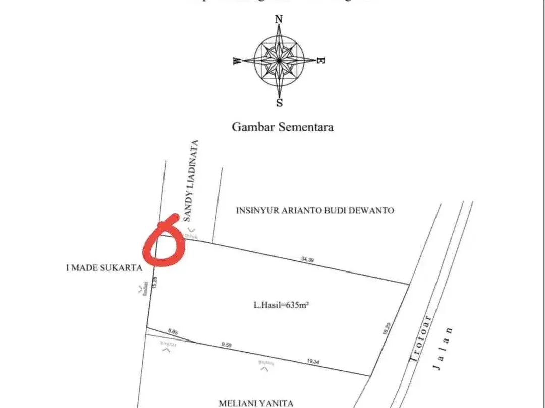 Lahan prime seberang hotel fourpoint di pinggir  jalan utama  Uluwatu. - Image 3 of 3