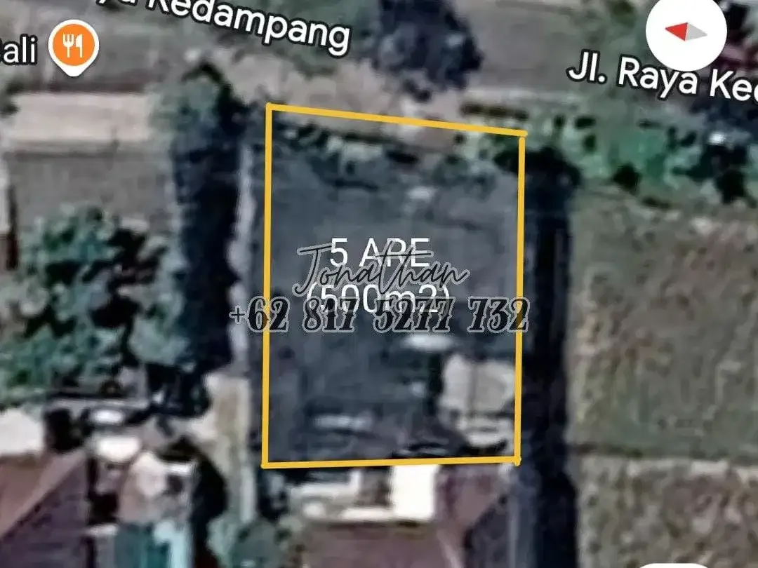 TANAH SEWA STRATEGIS DI JALAN RAYA KEDAMPANG – LUAS 5 ARE COCOK UNTUK USAHA ATAU INVESTASI - LLSA - Image 2 of 4