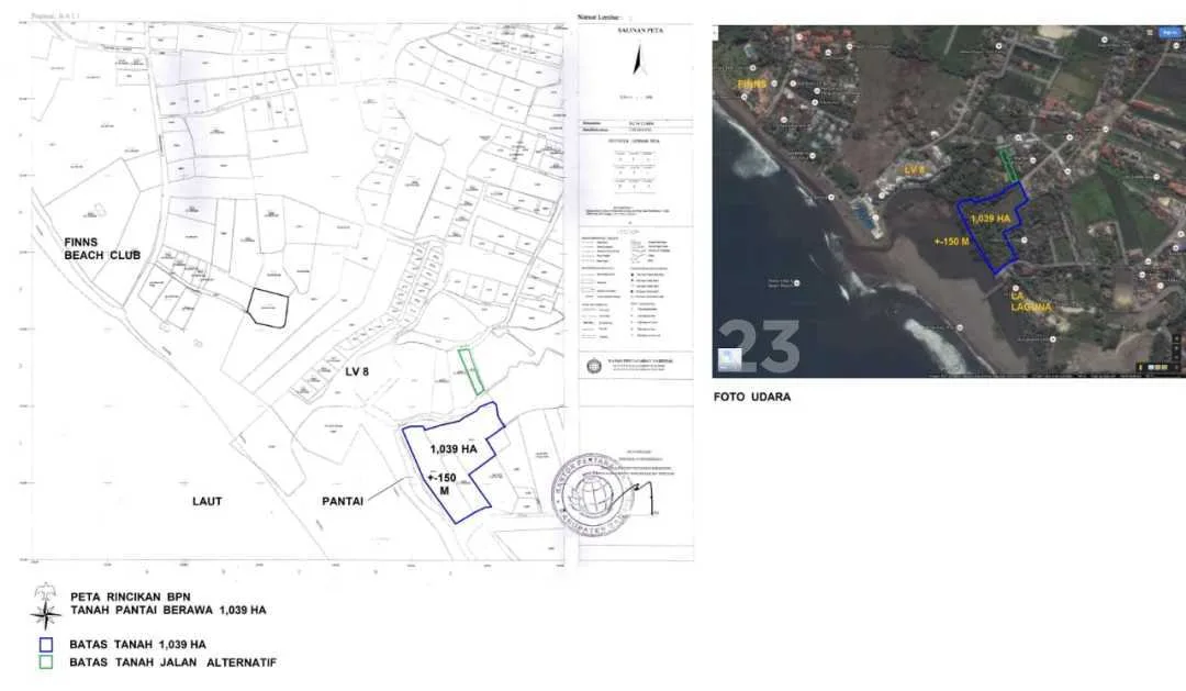 Dijual Cepat Tanah Tepi Pantai/ Los Pantai Berawa -Canggu - Image 4 of 4