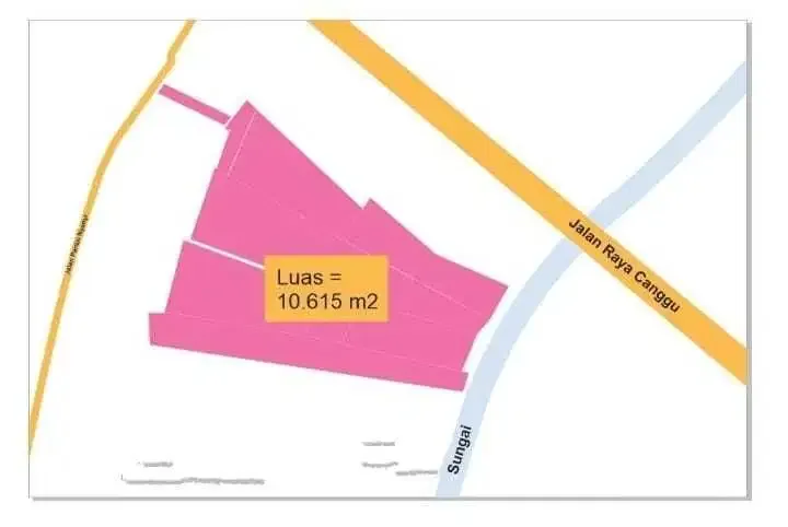 JUAL TANAH  JALAN PANTAI NYANYI DEKAT CANGGU LUAS 1 HEKTAR  KUTA BALI - Image 2 of 2