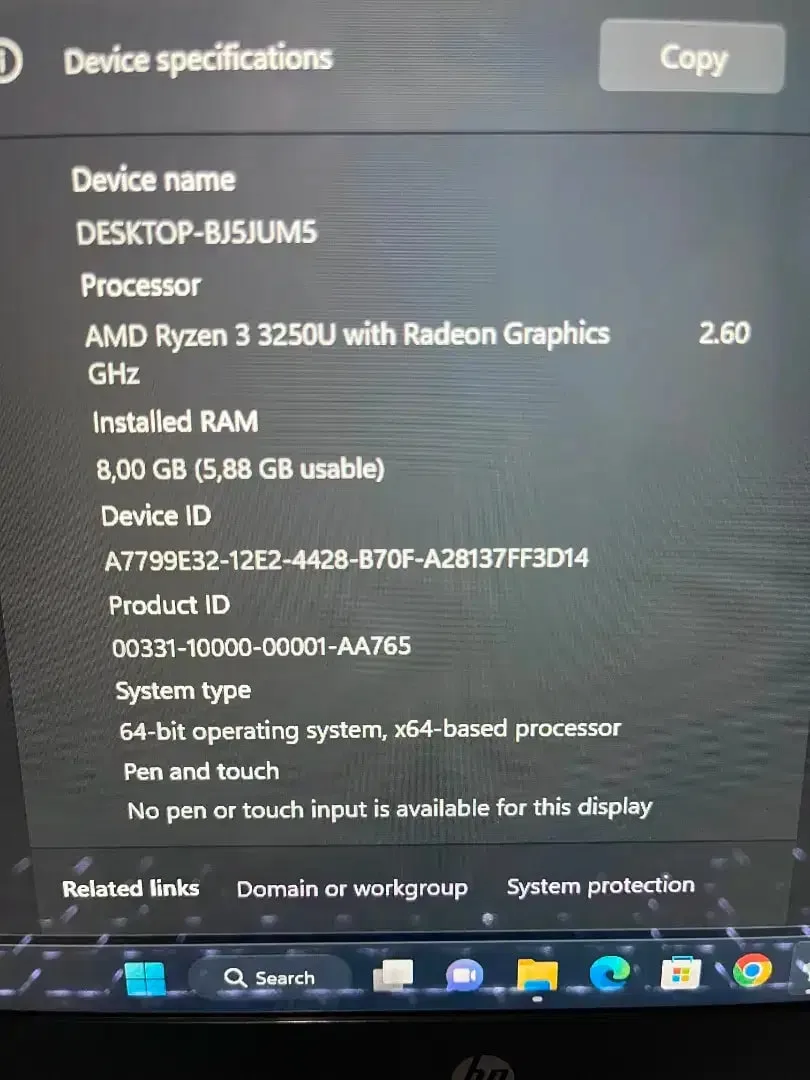 Dijual Hp 14s - Fq0xxx Amd Ryzen 3 ( ram 8/ nvme 512 gb ) - Image 6 of 7