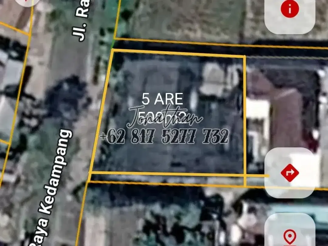 TANAH SEWA STRATEGIS DI JALAN RAYA KEDAMPANG – LUAS 5 ARE COCOK UNTUK USAHA ATAU INVESTASI - LLSA - Image 3 of 4