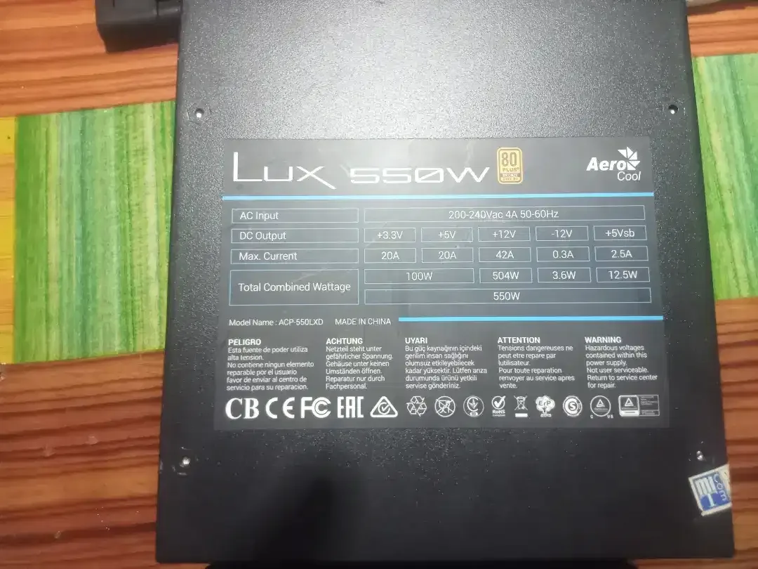 Power supplay 550 Watt + 80 bronze - Image 2 of 3