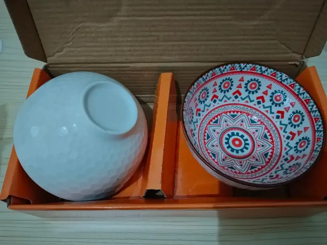 Mangkuk set premium Bahan keramik tebal(mangkok 2+4 sumpit)box hampers - Image 3 of 4