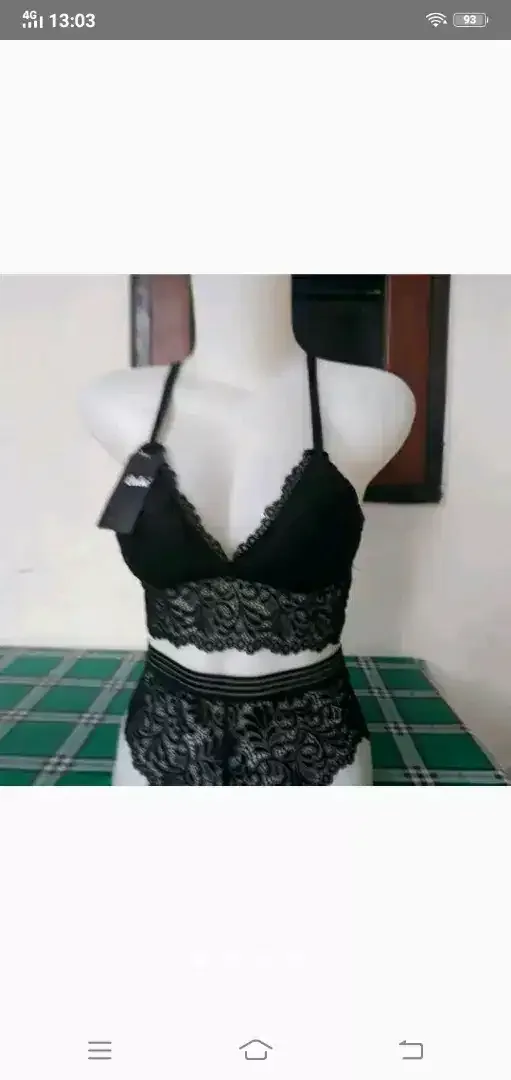Bra setelan dr bahan brokat hitam. - Image 4 of 7