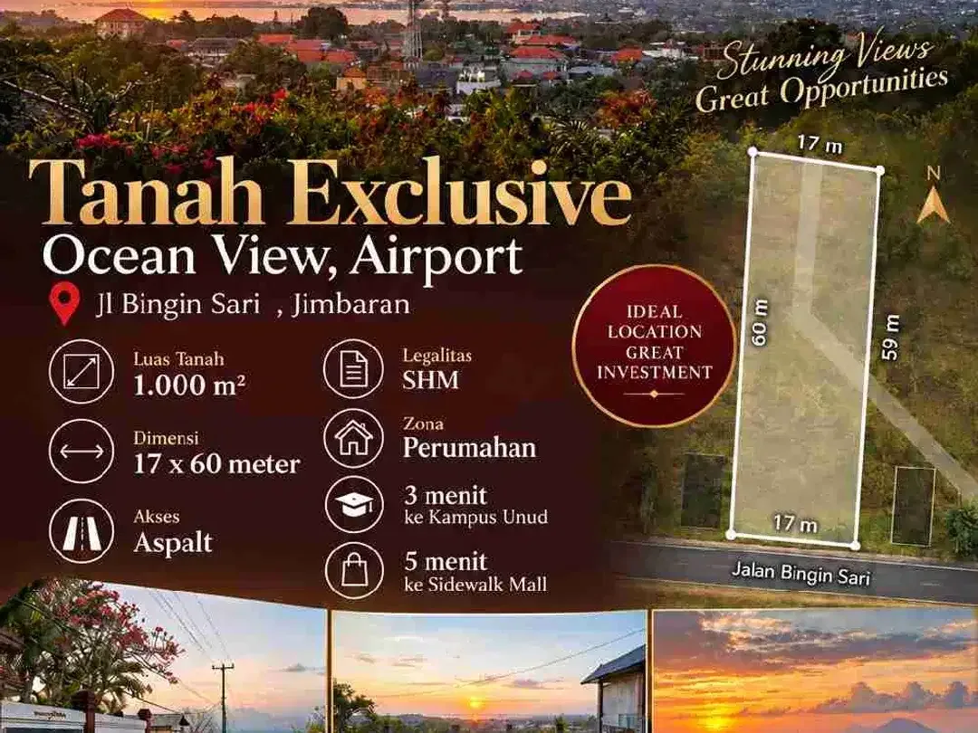 Tanah Exclusive Ocean View, airport dan GWK - Image 2 of 9