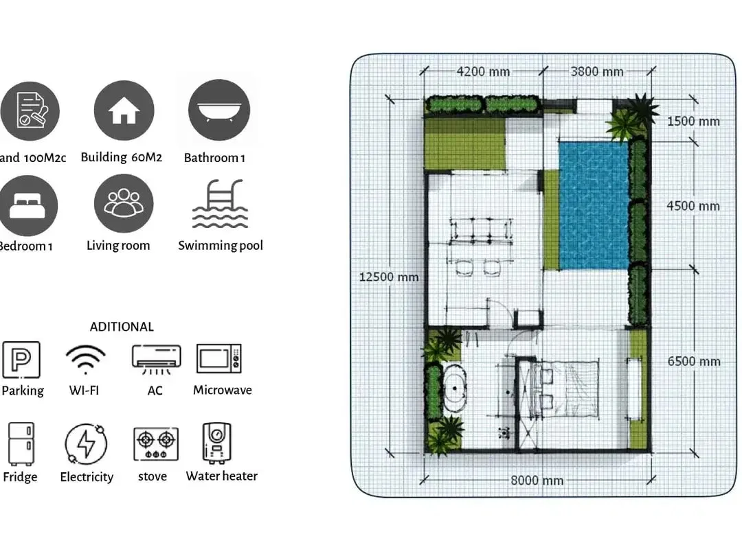 Villa Bali dekat pantai private pool bisa KPR harga 1M tanah 1 are 1Bed Hingga 3Bed - Image 10 of 10