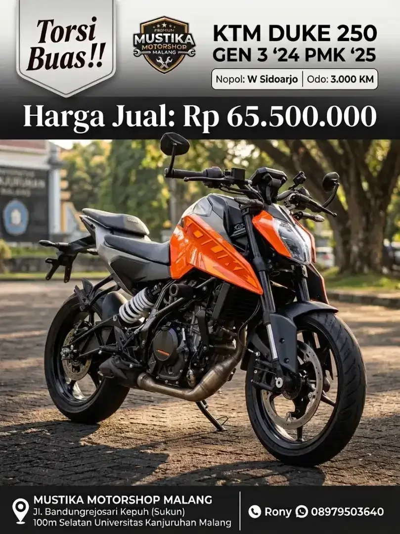 KING OF TORQUE‼️KTM DUKE 250 GEN 3 TH 2025 MULUS LOW MILES - Image 1 of 10