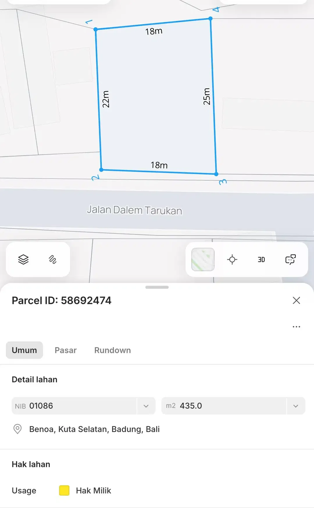 Tanah PREMIUM Lingkungan Hotel dan Villa Taman Mumbul - Image 6 of 10