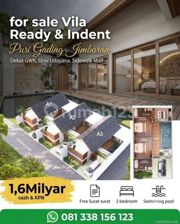 For Sale Villa Ready Dekat Gwk Poltek Udayana Puri Gading Jimbaran Bali - Image 1 of 4