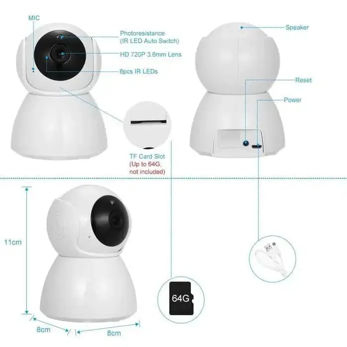 Baby Camera WIFI Portable Wireless Cam V380 Webcam IP Camera Denpasar - Image 2 of 8