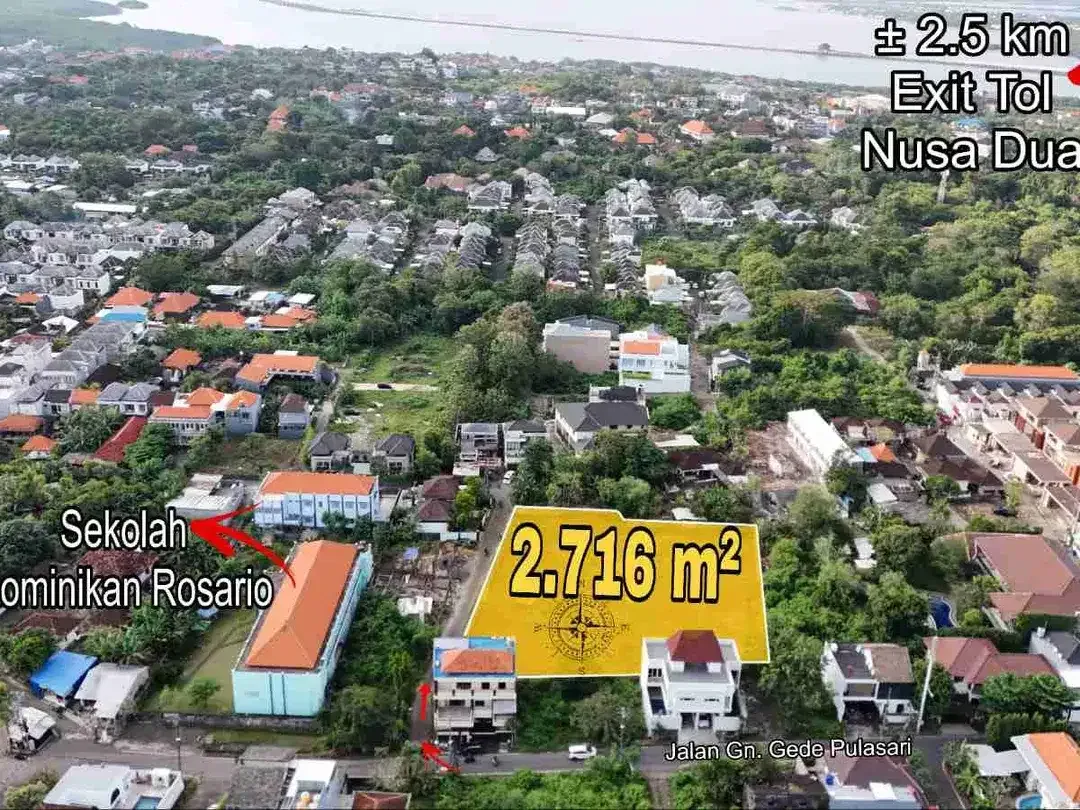 Tanah Sebelah Sekolah Dominikan Rosario Suci Taman Mumbul Nusa Dua Bali - Image 1 of 10