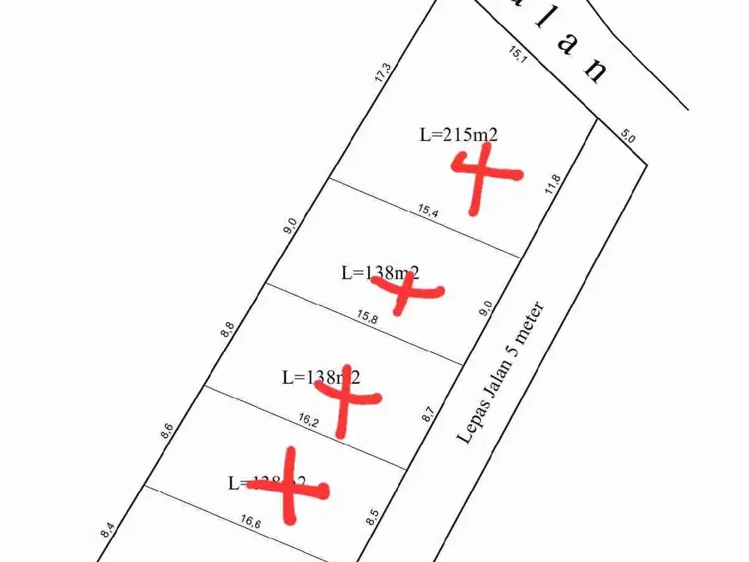 Jual Tanah Luas 138m/1.38are Lokasi Jl Merak II Ungasan Zona Kuning area cocok untuk Cafe, Koskosan atau Hunian. - Image 4 of 4