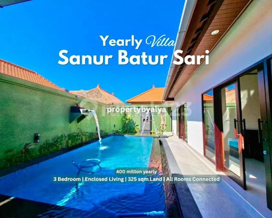 3 Bedroom Villa All Rooms Interconnected In Sanur West Side With Garden - Image 1 of 4