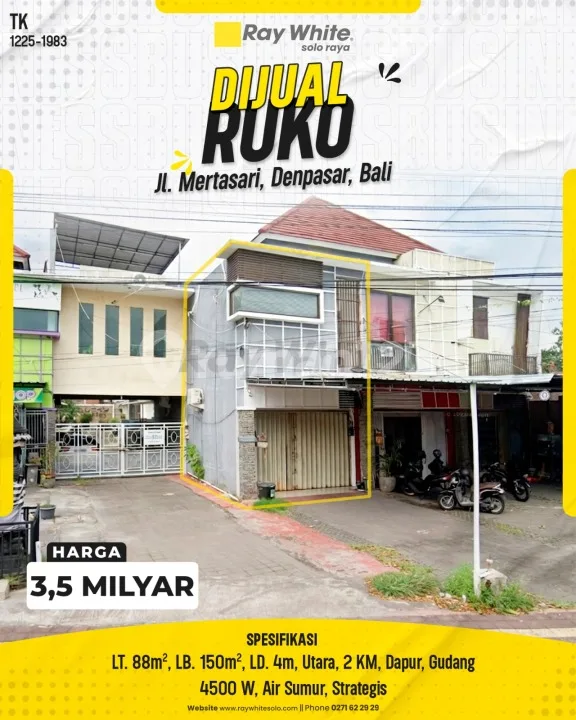 Ruko Strategis Kawasan Sanur-Sidakarya di Jl. Mertasari Denpasar Bali - Image 1 of 4