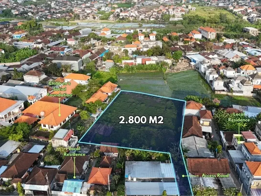 For Lease Yellow Zone Land with Private Access near Babakan, Canggu - Image 2 of 8