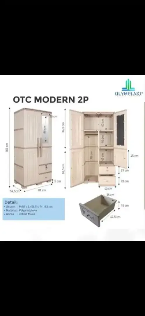 Harga promo Lemari Olymplast otc 2 pintu - Image 2 of 3