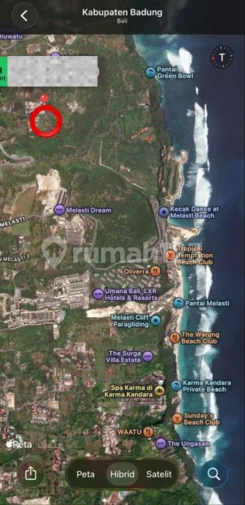 Tanah 0Cean View 1100 M2 Ungasan Idr 6,8Jt/M2 - Image 1 of 4