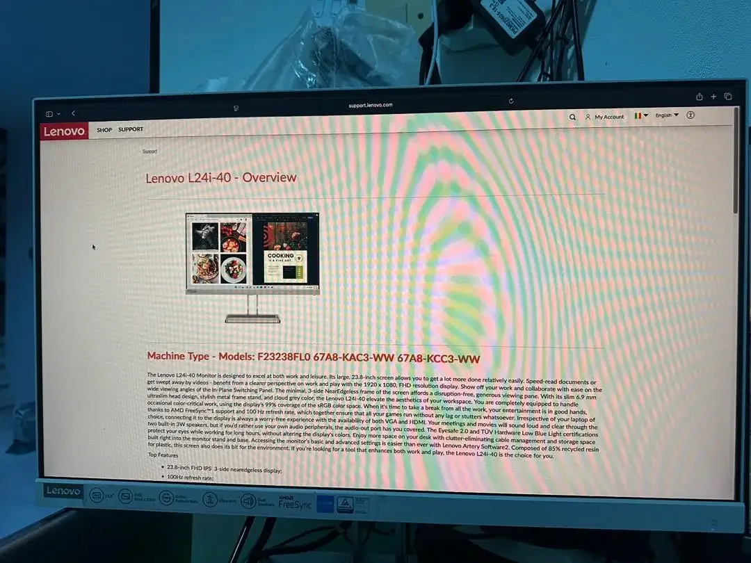Lenovo L24i-40 - Monitor IPS untuk PC / Laptop FHD 100Hz - Image 1 of 2
