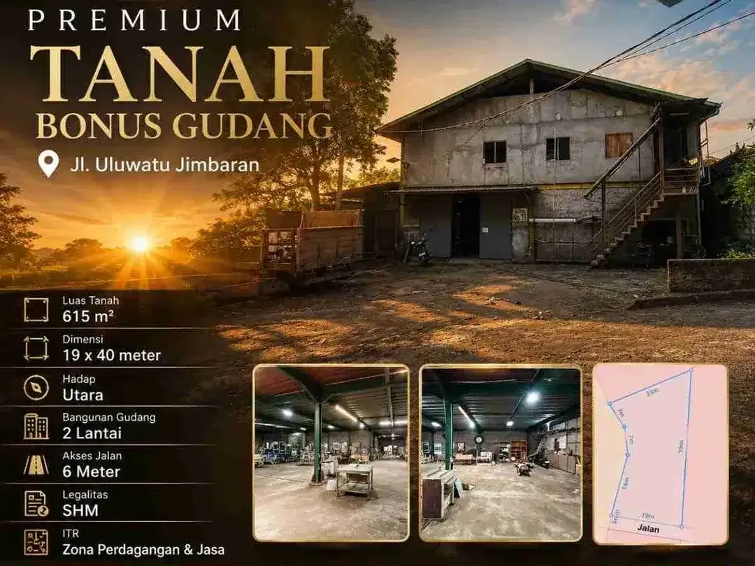 Tanah Bonus Gudang jl Uluwatu Jimbaran - Image 1 of 7